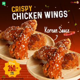 ปีกบนไก่ทอดราดซอสเกาหลี  8 ชิ้น