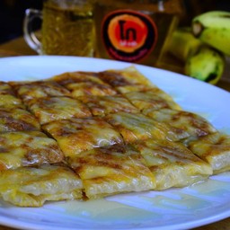 โรตีกล้วย - ไข่นม