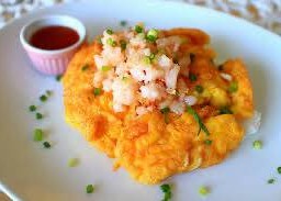 ข้าวราดไข่เจียวกุ้ง