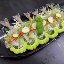 กุ้งแช่น้ำปลา น้ำจิ้มซีฟูดรสจัด
