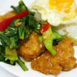 คะน้าไก่กรอบ