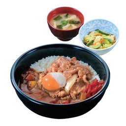 ข้าวแกงกะหรี่ท็อปปิ้งเนื้อสุคิยะไข่ออนเซ็น และชุดสุดคุ้ม