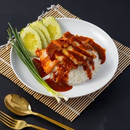 ข้าวหมูแดงหมูกรอบ