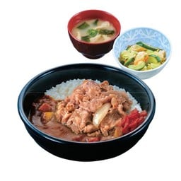 ข้าวแกงกะหรี่ท็อปปิ้งเนื้อสุคิยะ และชุดสุดคุ้ม