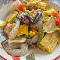 ตำข้าวโพดกุ้งสด