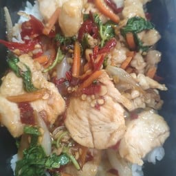 กะเพราไก่ ราดข้าว