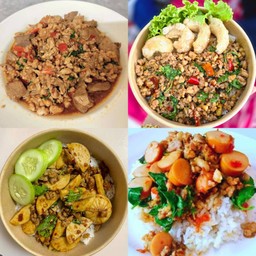 กระเพราวัดใจ(ฟรีไข่ดาว)