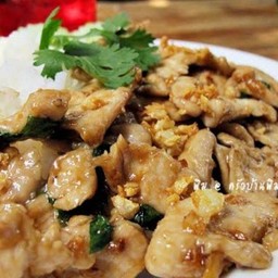 ไก่กระเทียมราดข้าว