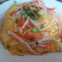 ข้าวไข่เจียวปูอัด+ซอล