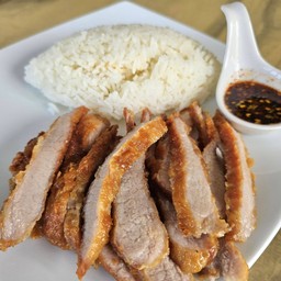 ข้าวคอหมูทอด