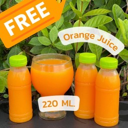 [3 แถม 1] น้ำส้มคั้นแท้ 100% ขนาด 250 ML. 3 ขวด , Orange Juice 100% 250 ML. x 3 Bottle , 鲜榨橙汁 250 ML. x3