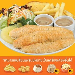 ดับเบิ้ลสเต๊กปลาดอรี่ ซอสเห็ด
