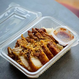 ข้าวหมูทอดผสม (เนื้อล้วน+ติดมัน)