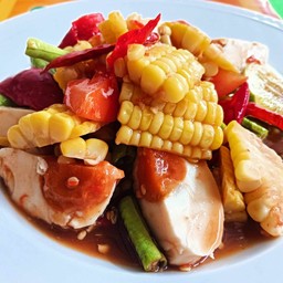 ตำข้าวโพดไข่เค็ม