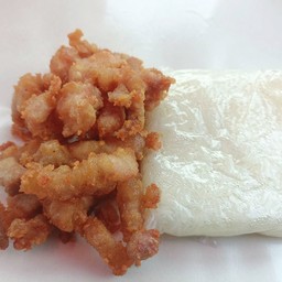 ข้าวห่อสามชั้นทอด + เนื้อไก่ทอด