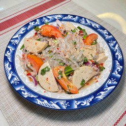 ยำเส้นแก้วหมูสับ+หมูยอ