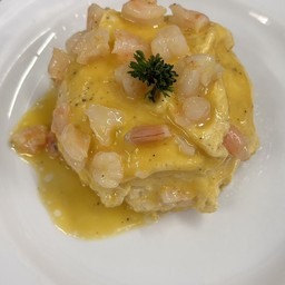 ข้าวไข่ข้นกุ้ง Cremy Omelet with Shrimps on Rice