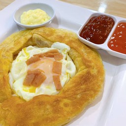 โรตีไข่ดาว+แฮม - เดลิ