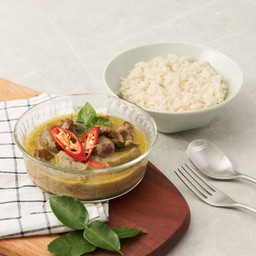 ข้าวแกงเขียวหวานเนื้อน่องลาย