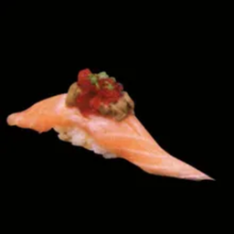 ซูชิแซลมอนตับห่านเผา