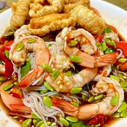 ตำขนมจีนกุ้งสุก