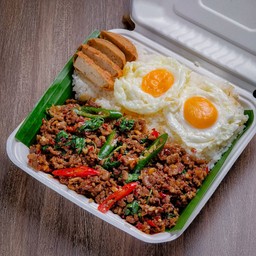 กะเพราถาดเนื้อวากิวAus.แท้ +ไข่ดาว2