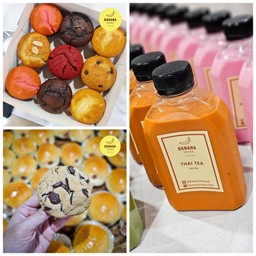 [เซตสุดฮิต] กล่อง 9 ชิ้น เค้กรวมทุกรส + Classic Choc Chunk Soft Cookie + ชาไทย