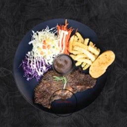 สเต็กเนื้อเซอร์ลอยน์โคขุนเชสเตอร์ซอส