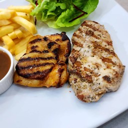 สเต็กหมู+ไก่สไปซี่