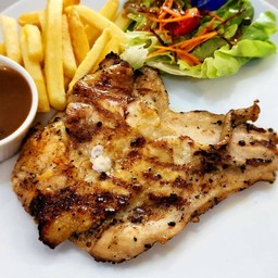 สเต็กไก่พริกไทดำ