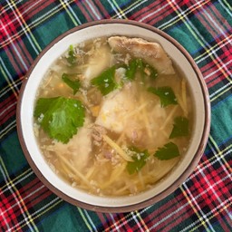 ข้าวต้มทรงเครื่อง ปลากระพง