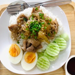 ข้าวหน้าหมูเทอริยากิ(เพิ่มไข่ต้ม)