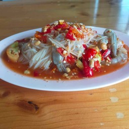 ตำเส้นเล็กกุ้งสดไทย