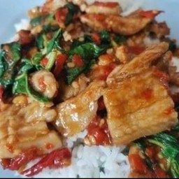 กระเพราหมูสามชั้น