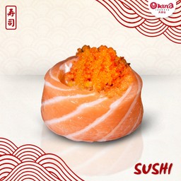 แซลมอนบอลไข่กุ้งซูชิ 1 คำ
