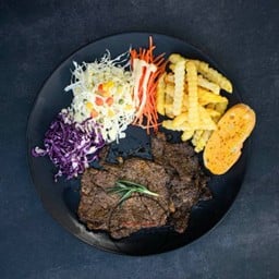 สเต็กเนื้อริบอายโคขุน พริกไทยดำ