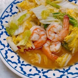 ข้าวผักกาดขาวผัดกุ้ง