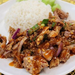 ข้าวยำไก่แซ่บ+ซอสหม่าล่า