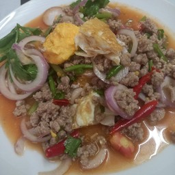 ยำไข่ดาว+หมูสับ