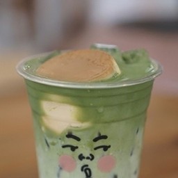 Matcha Latte and Custard Pudding
