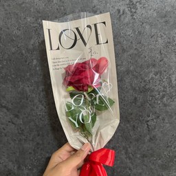 ดอกกุหลาบ 1 ดอก แดง