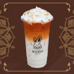 ไทยนวล (ชาไทยนมสดวานิลลา +วิปครีม)#ไม่มีแยกน้ำ
