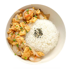 2 กล่อง ข้าวราดหอมใหญ่ผัดไข่