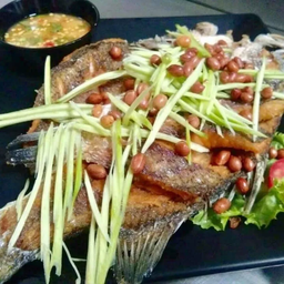 ปลากระพงทอดน้ำปลาา