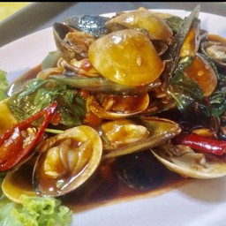 หอยตลับผัดน้ำพริกเผาา