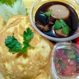 ชุดข้าวไข่เจียว+ไข่พะโล้