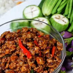 เซ็ทข้าวน้ำพริกหมูสับไข่ต้ม (ไข่ 1ฟอง)