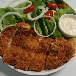 สลัดสเต็กปลาทอด