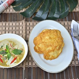 ข้าวไข่เจียว+แกงเขียวหวานไก่ (ไข่เจียว+แกงชุด)