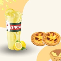 ทาร์ตไข่ 2 ชิ้น + น้ํามะนาว 1 แก้ว